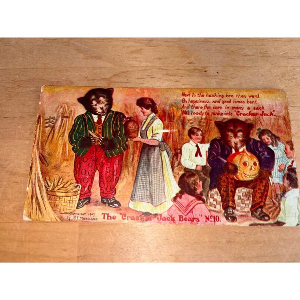 1907 Antique Cracker Jack Bears Postcard No. 10 - Picture 1 of 2